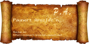 Paunert Arszlán névjegykártya